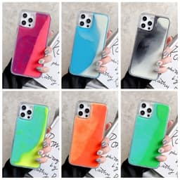 image-Suitable for iPhone12ProMax mobile phone shell Apple 11 luminous pure color liquid quicksand shell XR all-inclusive protective cover