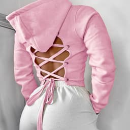 image-Trendy 2020 Hooded Long-Sleeved Women's Sweater - Black, L