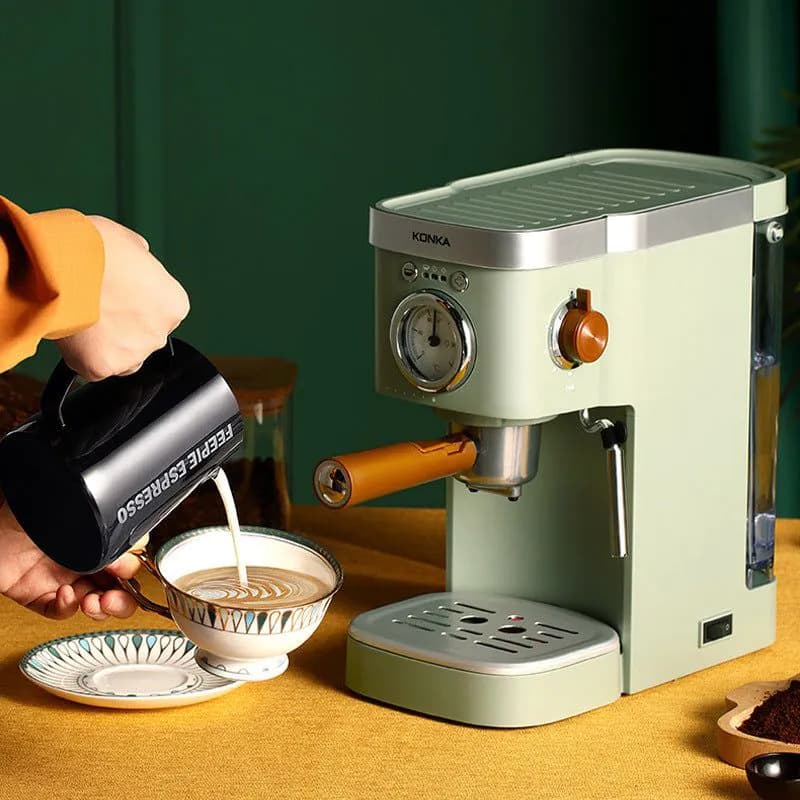 image-Konka espresso machine capsule can be used coffee machine semi-automatic coffee machine milk froth machine home