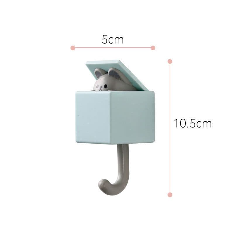 image-Cartoon Adhesive Hooks - No Drill, 2kg Capacity