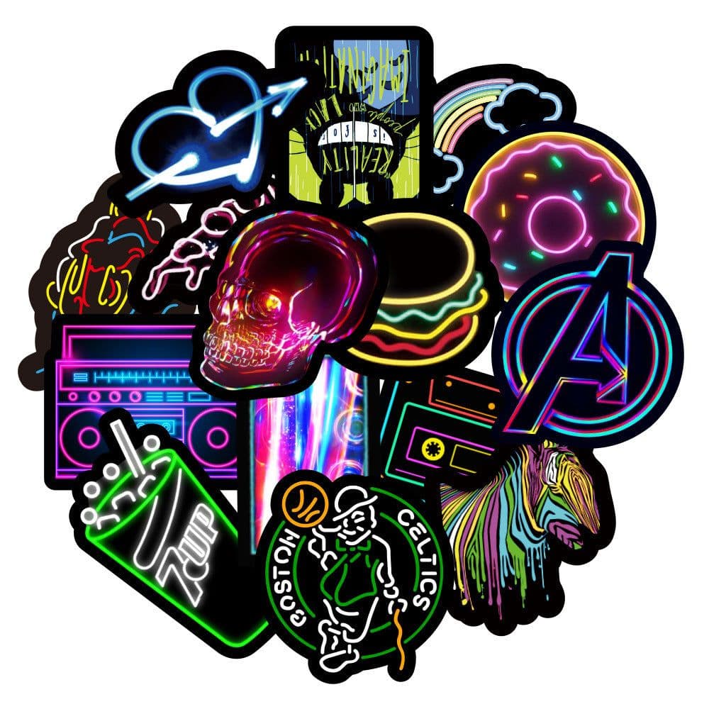 image-50 neon graffiti stickers, car water cups, laptops, laptops, stickers, waterproof wholesale custom
