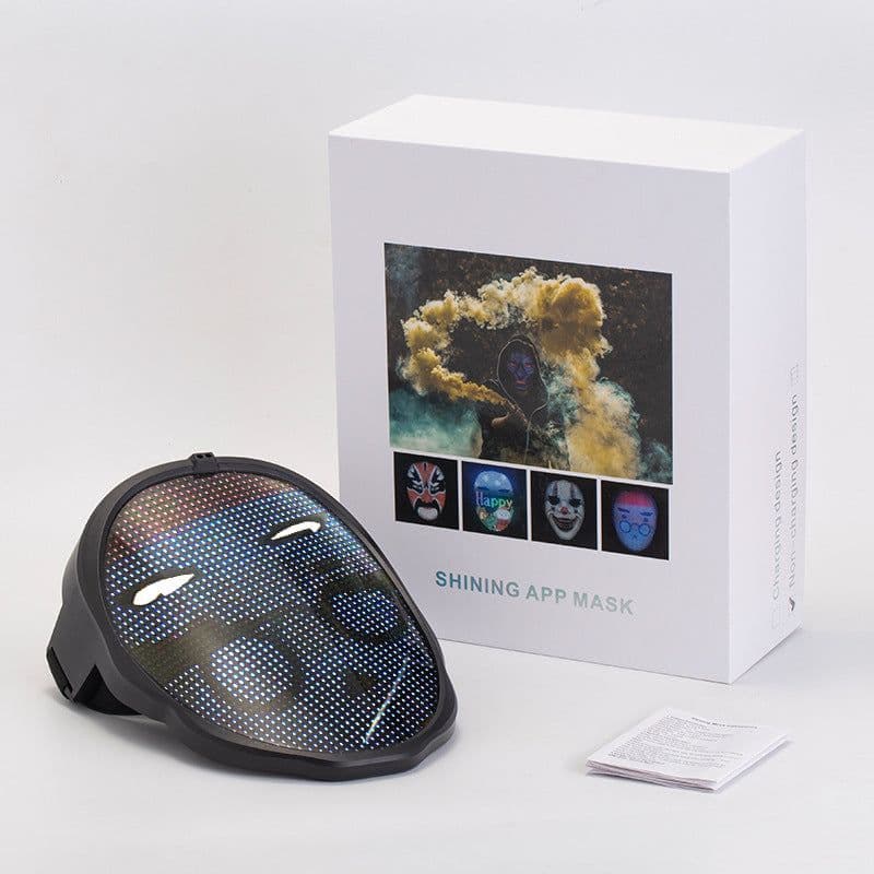 image-Colorful LED Light-Up App Mask for Party - Dynamic Bright Mask
