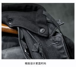 image-Men's Denim Jacket Hooded Blue 5XL Winter