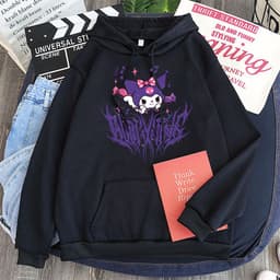 image-Harajuku cartoon cute funny print little witch hoodie autumn street wear O-neck sweet girl hoodie