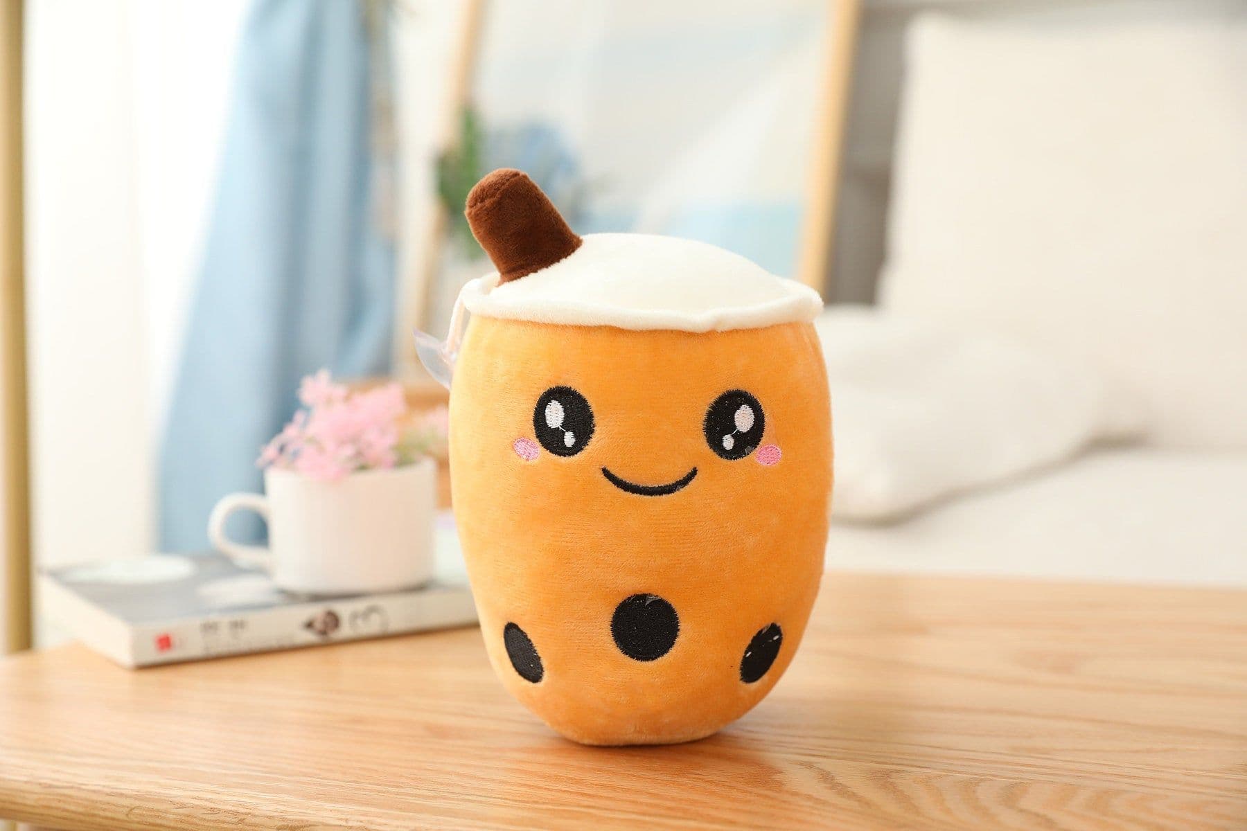 image-Cute milk tea cup pillow milk tea cup plush toy doll long strip pillow cushion milk tea pillow one drop shipping