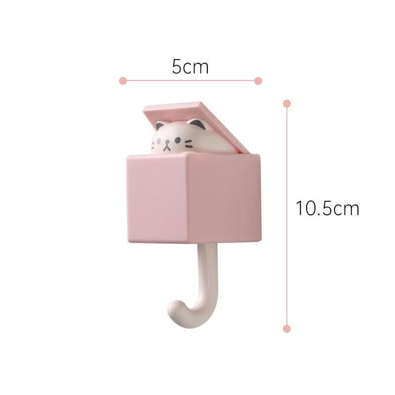 image-Cartoon Adhesive Hooks - No Drill, 2kg Capacity