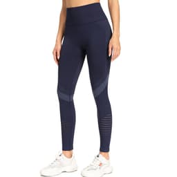 image-Hao Qian High Waist Yoga Pants - Blue Stretchy Leggings - Women's Fitness