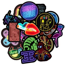 image-50 neon graffiti stickers, car water cups, laptops, laptops, stickers, waterproof wholesale custom