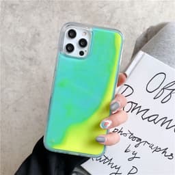 image-Suitable for iPhone12ProMax mobile phone shell Apple 11 luminous pure color liquid quicksand shell XR all-inclusive protective cover