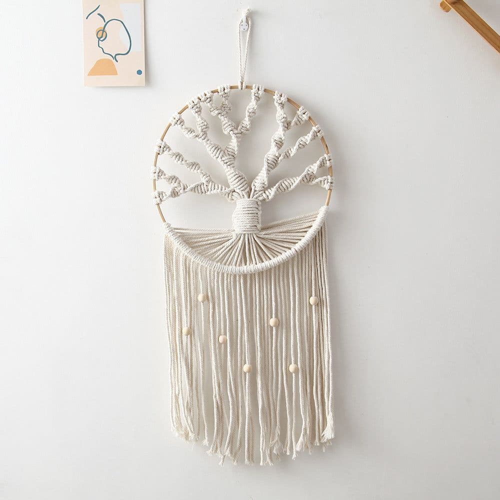 image-Nordic Bohemian tapestry home decoration tree of life hand-woven cotton thread preparation dream catcher shooting props