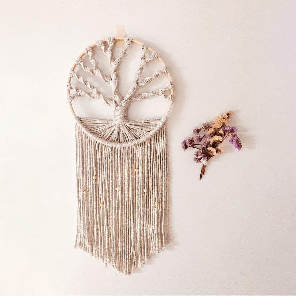 image-Nordic Bohemian tapestry home decoration tree of life hand-woven cotton thread preparation dream catcher shooting props