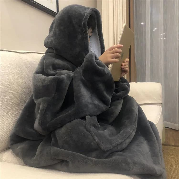 image-Cross-border foreign trade Amazon TV cross-border lazy pullover sweater flannel cotton velvet cold-proof and warm nightgown