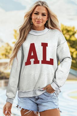 image-Alabama Reversible Mock Neck Sweatshirt - Light Grey Fleece