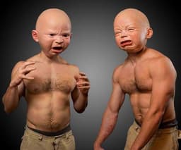 image-Crying Mask Funny S Y Angry Baby Face Latex Mask Headgear Halloween