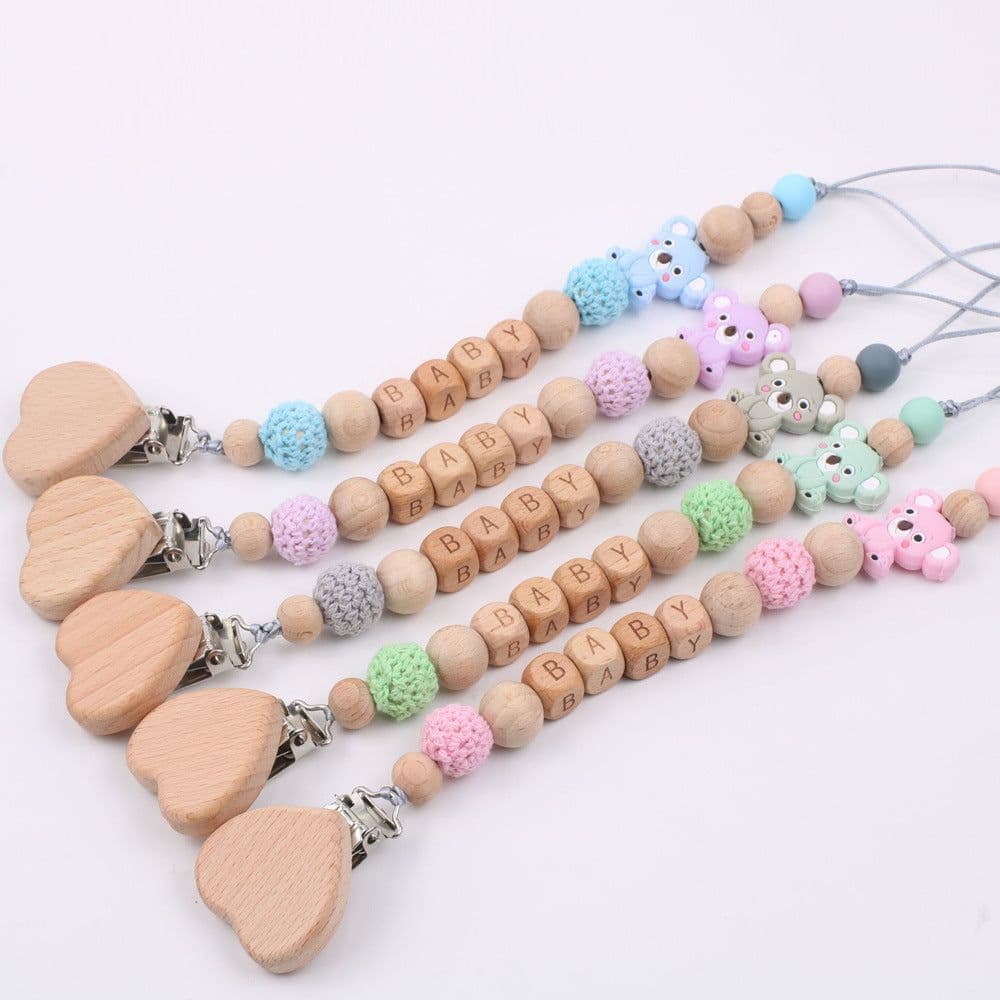 image-Baby Products Soothing Beech Wood Mouth Chain Clip