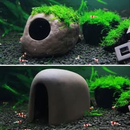 image-Large Ceramic Aquarium Decoration Fish Shrimps Shelter House Pottery Scorpion House Canister Simulation Stone Fish Tank Decors