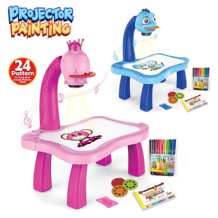 image-Children's intelligent projection painting toy writing drawing board