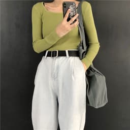 image-Retro High-End Square Collar Long-Sleeve Sweater - Coffee, Women