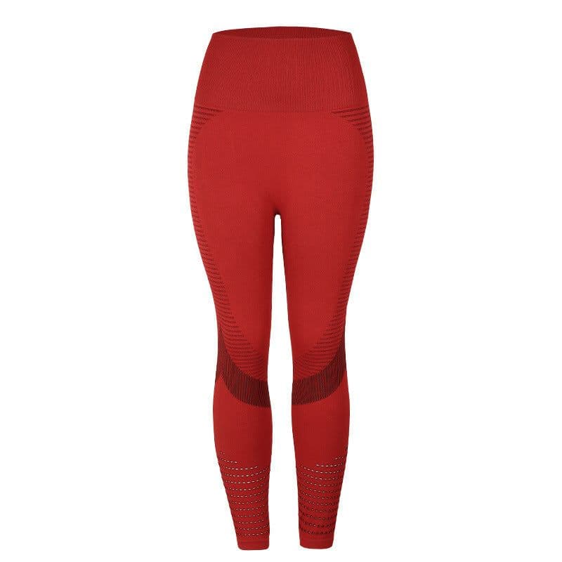 image-Women's Yoga Pants High Waist Cropped Red S