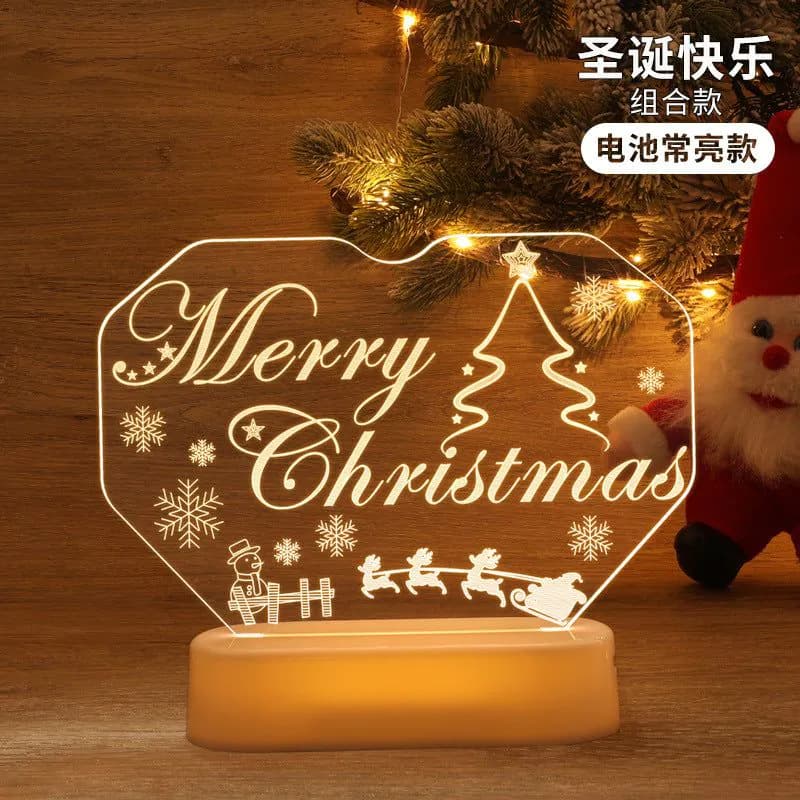 image-3D night light room decoration Christmas decorations ornaments ins Christmas gifts LED Christmas lights string