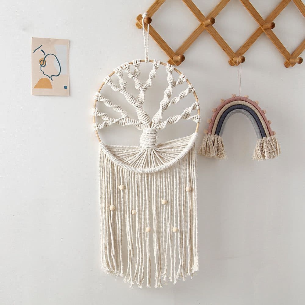 image-Nordic Bohemian tapestry home decoration tree of life hand-woven cotton thread preparation dream catcher shooting props