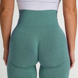image-High-Waist Yoga Fitness Pants - Slimming Hip-Lifting Green Women's L