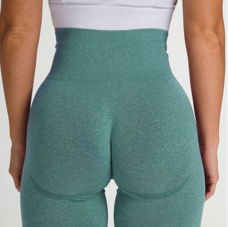 image-High-Waist Yoga Fitness Pants - Green Slim Women's Hip-Lifter (65 characters)