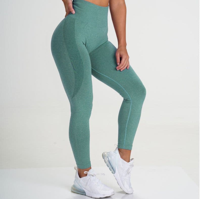 image-High-Waist Yoga Fitness Pants - Green Slim Women's Hip-Lifter (65 characters)