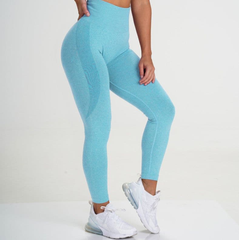 image-High-Waist Yoga Fitness Pants - Green Slim Women's Hip-Lifter (65 characters)
