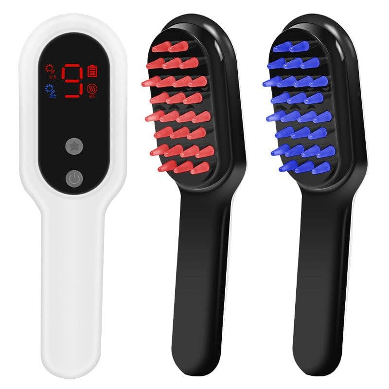 image-Cross-border electric massage comb anti-hair loss scalp meridian massage instrument phototherapy hair straight hair comb head massage comb