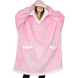 image-Christmas Amazon Lazy TV Nightgown Turtleneck Flannel Hooded Woolen Sweater Men's and Women's Casual Homewear