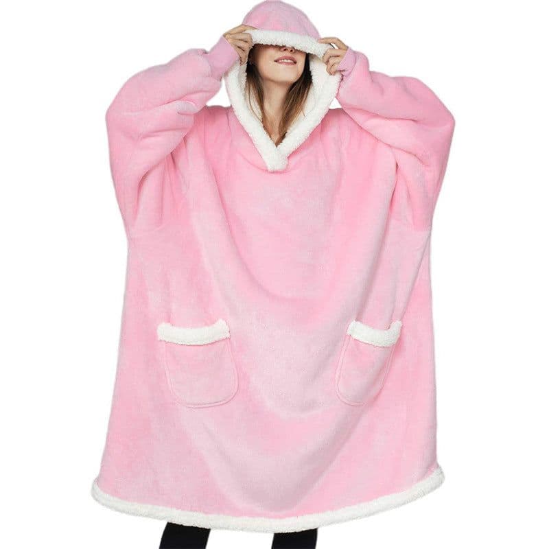 image-Christmas Amazon Lazy TV Nightgown Turtleneck Flannel Hooded Woolen Sweater Men's and Women's Casual Homewear