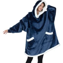 image-Christmas Amazon Lazy TV Nightgown Turtleneck Flannel Hooded Woolen Sweater Men's and Women's Casual Homewear