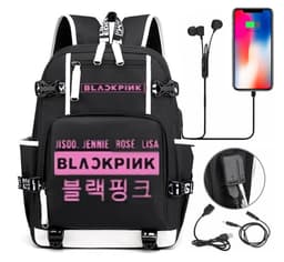 image-BLACKPINK Park Chae-young, LISA, Kim Ji-soo, the same starry sky backpack, school bag, backpack, Korean version, USB