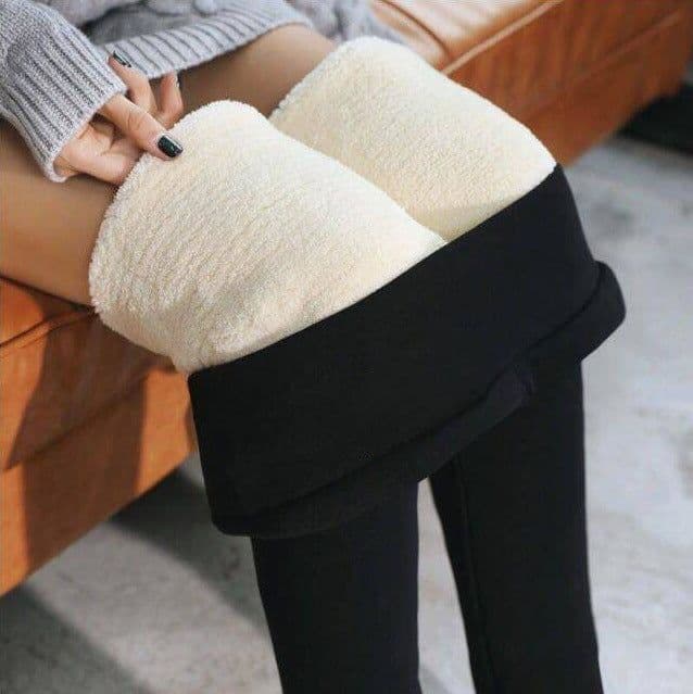 image-Lamb velvet leggings women's outer wear 2020 autumn and winter high-waisted thick fleece all-in-one trousers warm small feet pencil pants