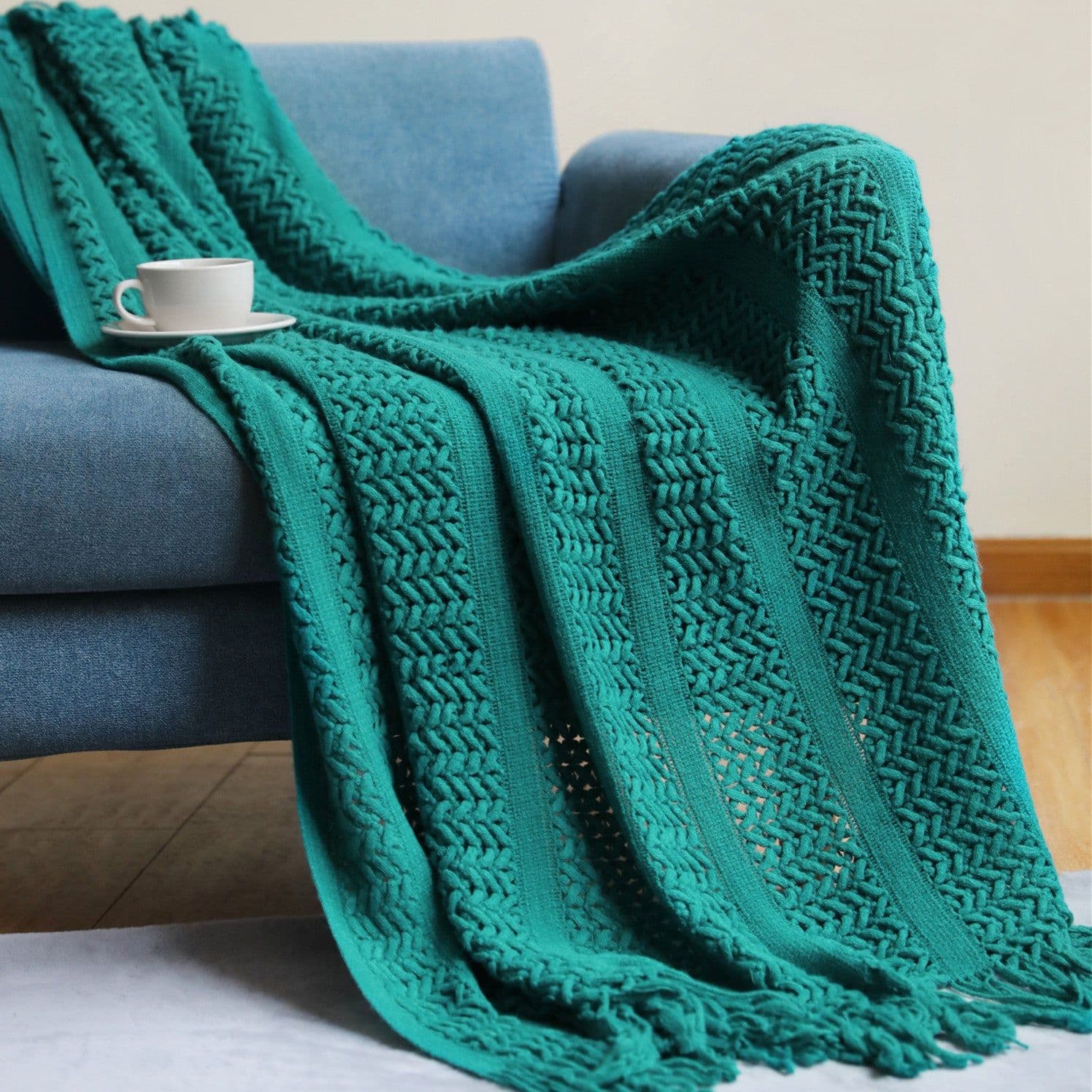 image-Dongxuan Knitted Blanket - Light Gray 130x230cm