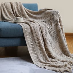 image-Dongxuan Knitted Blanket - Light Gray 130x230cm