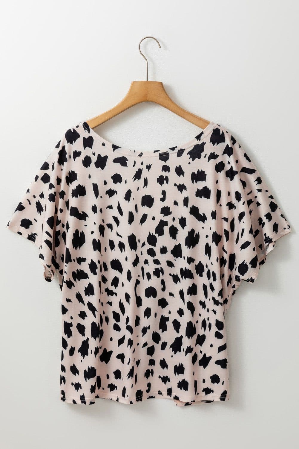 image-Plus Size Khaki Leopard Print Top - Twist Open Back