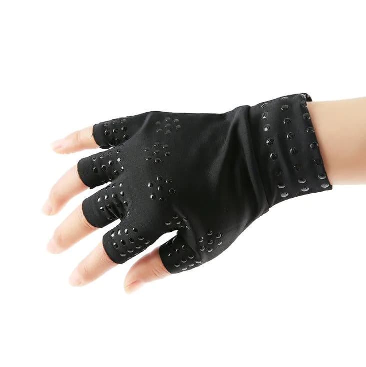 image-Half Finger Fitness Gloves - Non-Slip Nylon Black
