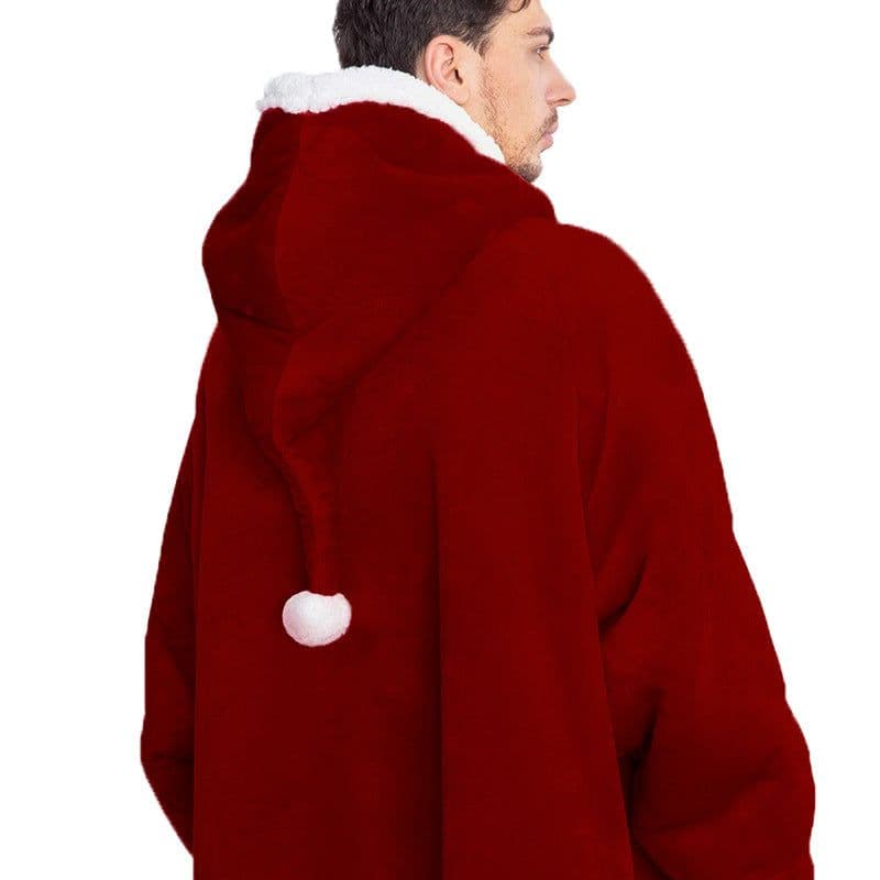image-Christmas Amazon Lazy TV Nightgown Turtleneck Flannel Hooded Woolen Sweater Men's and Women's Casual Homewear