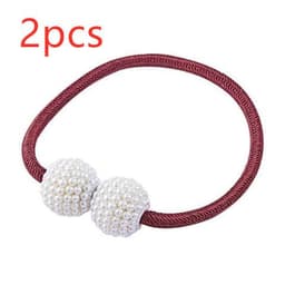image-Magnetic Curtain Tiebacks Pearl Beads