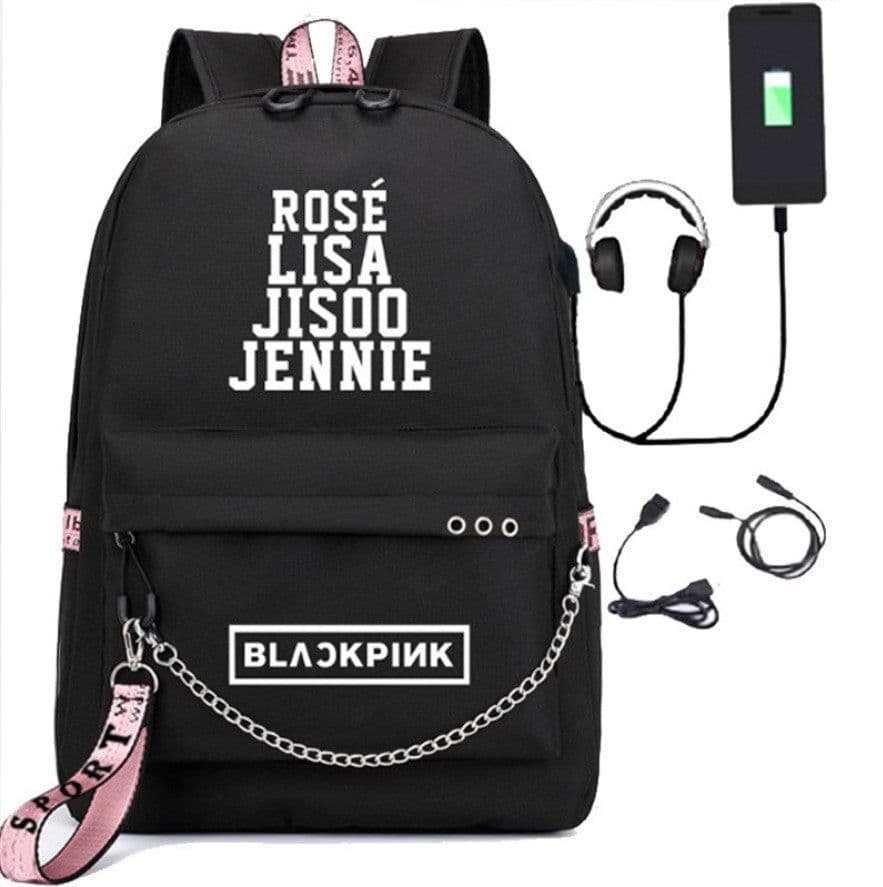 image-BLACKPINK Park Chae-young, LISA, Kim Ji-soo, the same starry sky backpack, school bag, backpack, Korean version, USB