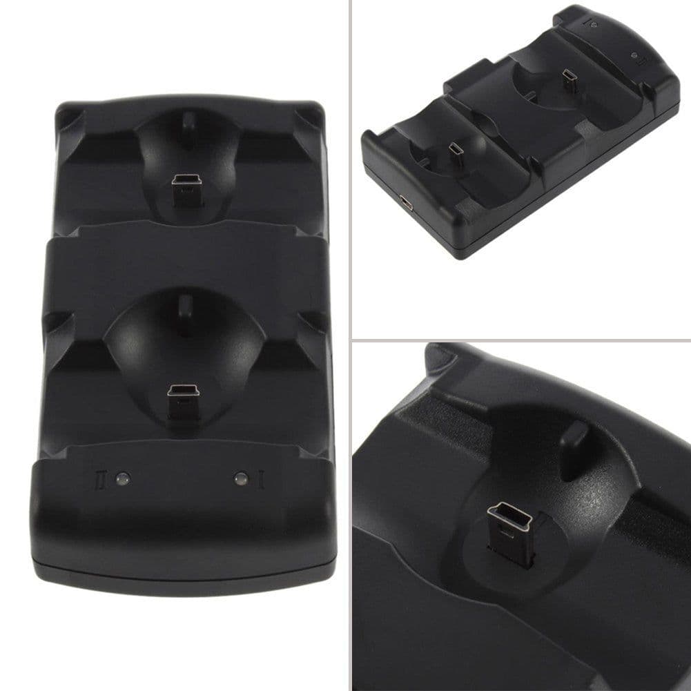 image-Dual Chargers USB Dual Charging Powered Dock Charger for PlayStation 3 for PS3 Controller & Move Navigation Wholesale