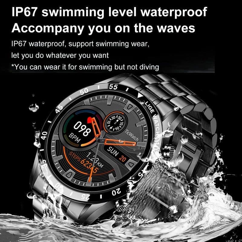 image-LIGE/Bangwei Multifunctional Smart Watch Bluetooth Call Pedometer Blood Pressure Heart Rate Detection Waterproof Watch