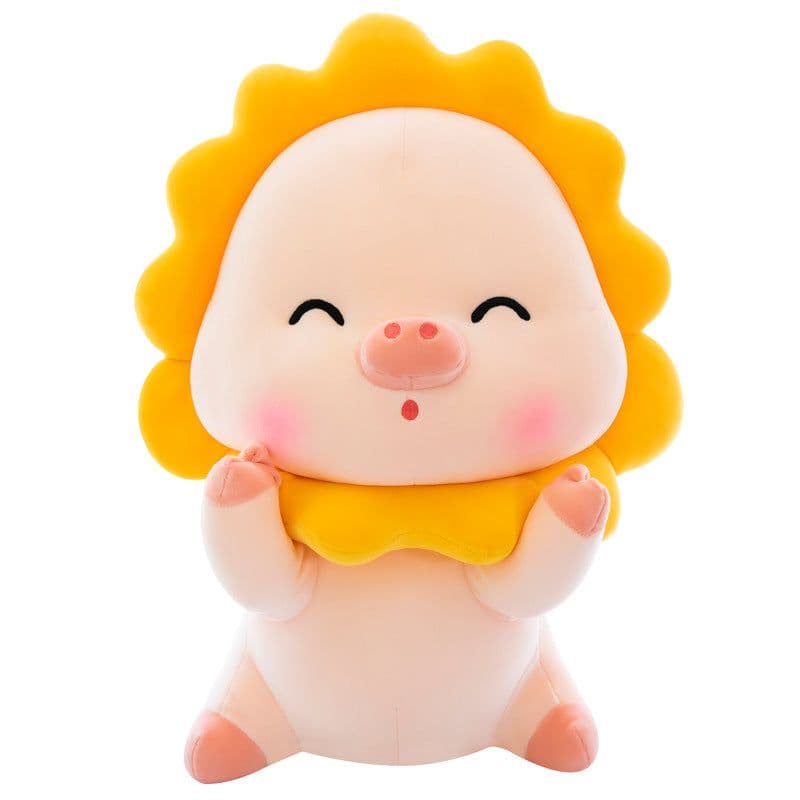image-Cartoon Sun Pig Plush Toy - Cute Lying Pillow Doll for Kids Birthday Gift