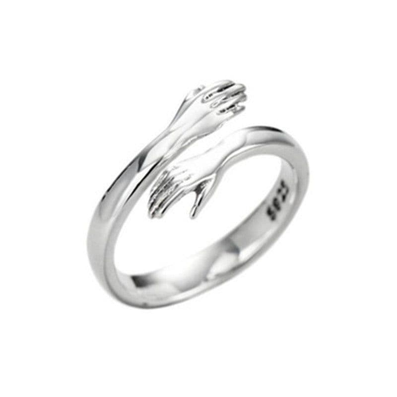 image-S925 Silver Couple Ring Adjustable Open - Korean Style