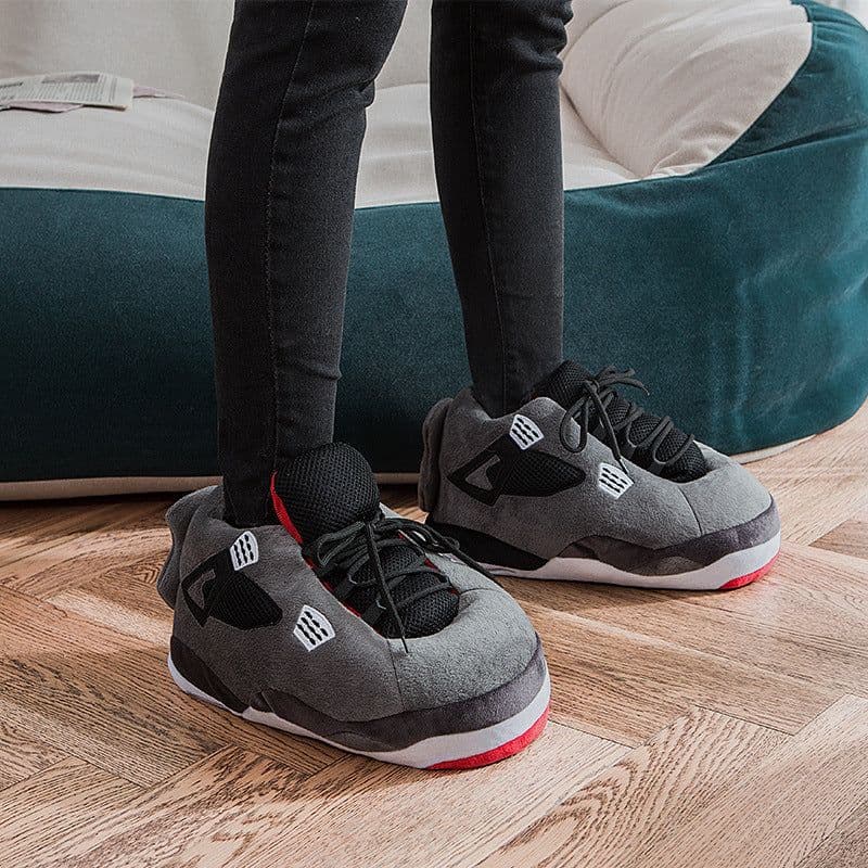 image-Douyin coconut cotton slippers back to the future luminous cotton shoes aj1 black and red spoof warm home cotton slippers wholesale