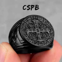 image-Haiteng source manufacturers titanium steel ring cspb cross men's ring stainless steel European and American trendy men's personality factory direct sales