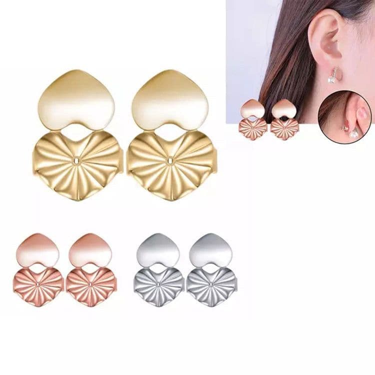 image-Pure Copper Heart-Shaped Earring Clip - New Earring Lifter