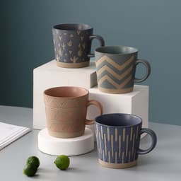 image-Stoneware Mug Coffee Cup Couple Water Cup